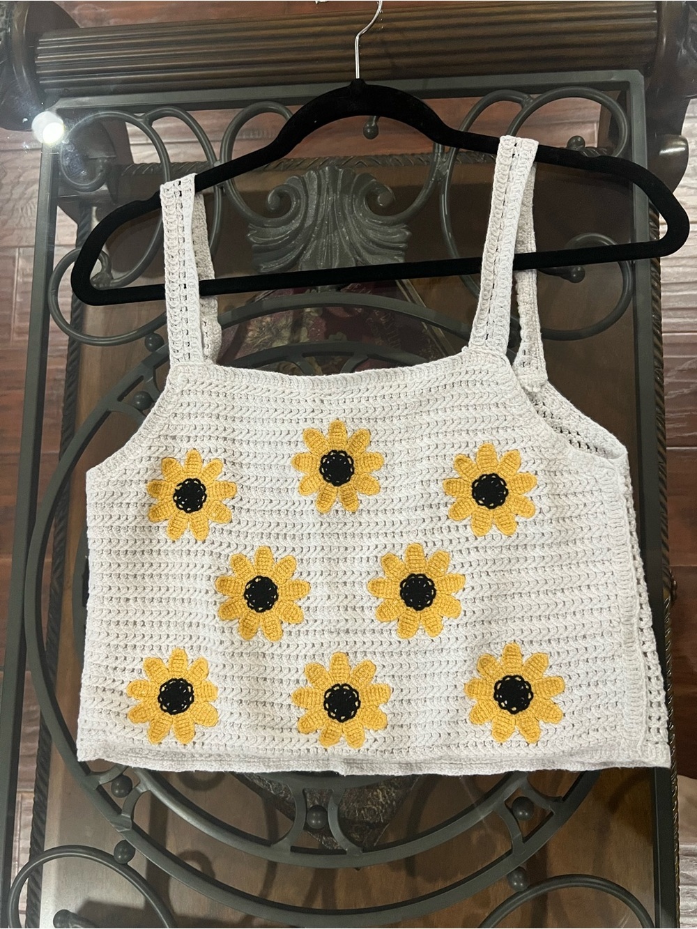 Sunflower crochet knit crop top